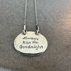 Vintage Sterling Silver Baroni “Always Kiss Me Goodnight” Necklace